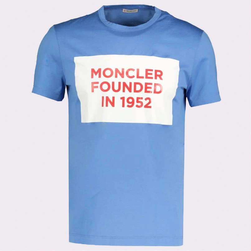 Moncler 1952 Logo T Shirt Baby Blue – Luxo Fashion