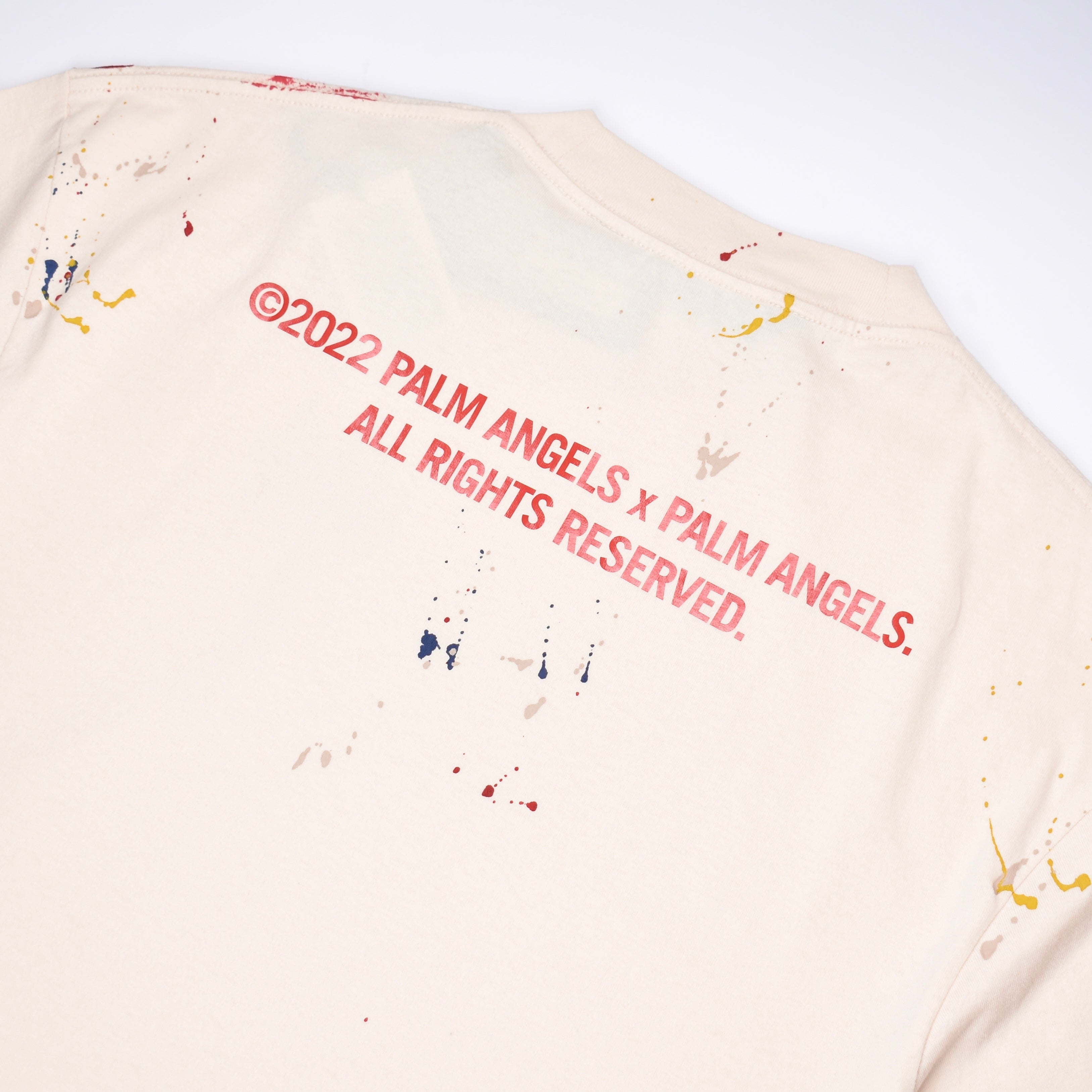Palm Angels Palm Tree Painted T-Shirt Off White/Red